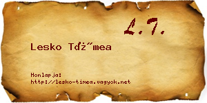 Lesko Tímea névjegykártya